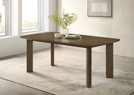 Ottowa Dining Collection - 47" Round Table with Shelf or 71" Rectangular Table & Upholstered Chairs in Brown - lifestyle