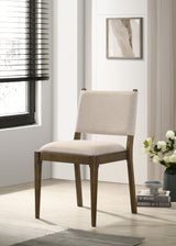 Ottowa Dining Collection - 47" Round Table with Shelf or 71" Rectangular Table & Upholstered Chairs in Brown - lifestyle