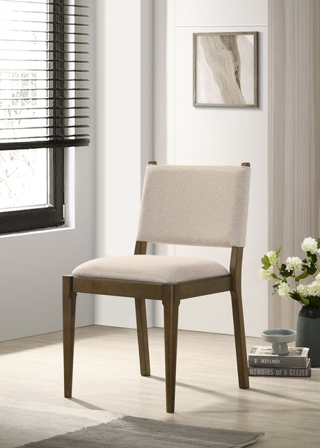 Ottowa Dining Collection - 47" Round Table with Shelf or 71" Rectangular Table & Upholstered Chairs in Brown - lifestyle