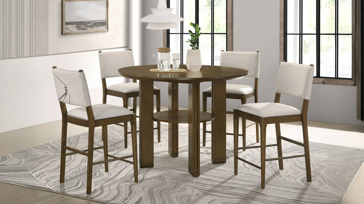 Ottowa 47" Round Counter Height Table & 5-Piece Set - 5pcs- Counter Table + 4 Counter Chairs