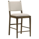 Ottowa 47" Round Counter Height Table & 5-Piece Set - Brown Oak with Tan Upholstered Counter Chairs – view 16