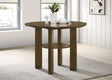 Ottowa 47" Round Counter Height Table & 5-Piece Set - Brown Oak with Tan Upholstered Counter Chairs – view 1