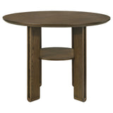Ottowa 47" Round Counter Height Table & 5-Piece Set - Brown Oak with Tan Upholstered Counter Chairs – view 6