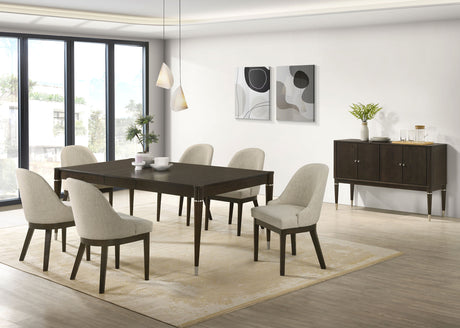 Reseda Extension Dining Table & Sets - Ash Brown with Beige Upholstered Chairs & 4-Door Sideboard – view 18