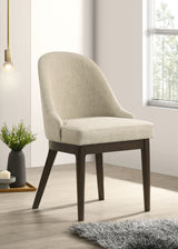 Reseda Extension Dining Table & Sets - Ash Brown with Beige Upholstered Chairs & 4-Door Sideboard - lifestyle