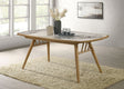 Croyden 73" Dining Table & 7-Piece Set - Ceramic Marble-Look Inlay Top with Grey Upholstered Chairs in Weathered Natural – view 1