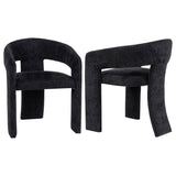 Carlow Sculptural Upholstered Dining Arm Chairs - Set of 2 Arm Chairs - Black