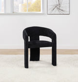 Carlow Sculptural Upholstered Dining Arm Chairs - Wraparound Back in Black or White, Set of 2 – view 1