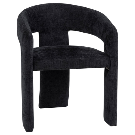 Carlow Sculptural Upholstered Dining Arm Chairs - Wraparound Back in Black or White, Set of 2 – view 5