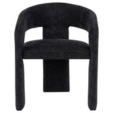 Carlow Sculptural Upholstered Dining Arm Chairs - Wraparound Back in Black or White, Set of 2 – view 6