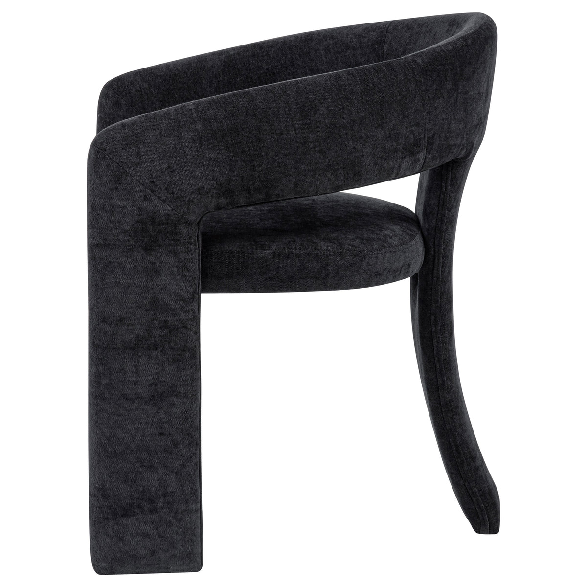 Carlow Sculptural Upholstered Dining Arm Chairs - Wraparound Back in Black or White, Set of 2 – view 8