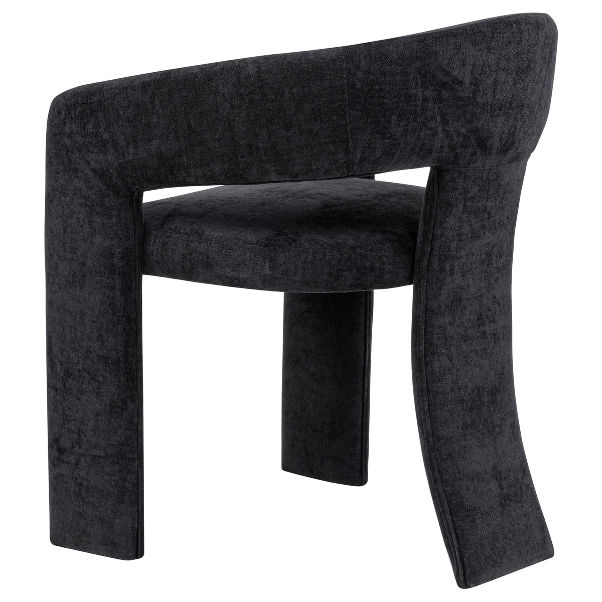 Carlow Sculptural Upholstered Dining Arm Chairs - Wraparound Back in Black or White, Set of 2 – view 9
