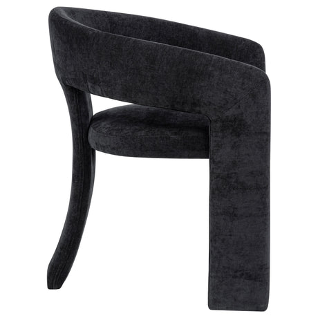 Carlow Sculptural Upholstered Dining Arm Chairs - Wraparound Back in Black or White, Set of 2 – view 12