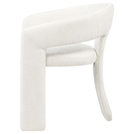 Carlow Sculptural Upholstered Dining Arm Chairs - Wraparound Back in Black or White, Set of 2 – view 17