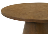 Benford 54" Round Pedestal Dining Table & 5-Piece Set - Mid-Century Dark Brown with Curved-Back Chairs – view 15