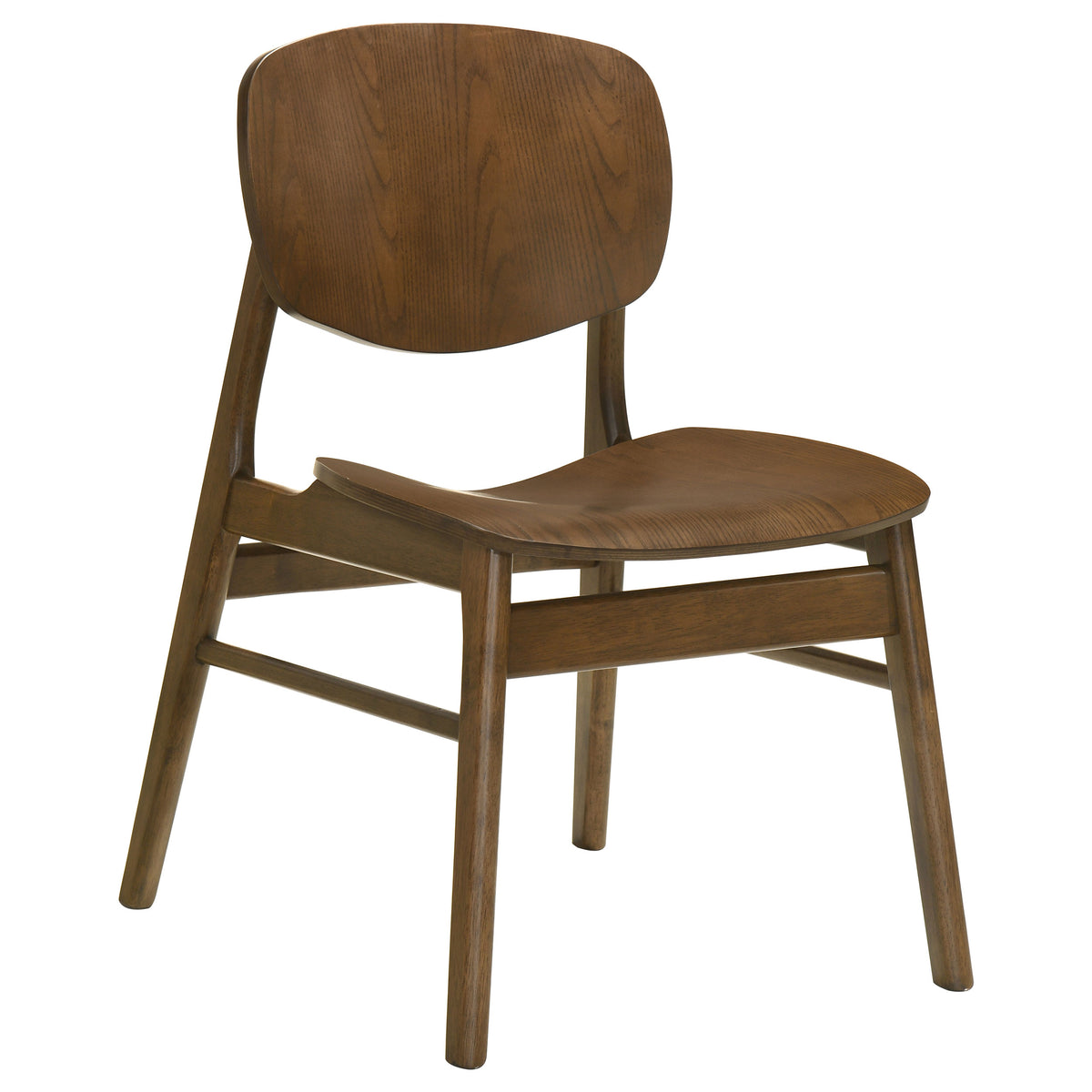 Benford 54" Round Pedestal Dining Table & 5-Piece Set - Mid-Century Dark Brown with Curved-Back Chairs – view 16