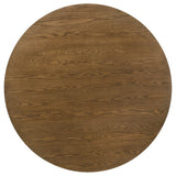 Benford 54" Round Pedestal Dining Table & 5-Piece Set - Mid-Century Dark Brown with Curved-Back Chairs – view 6