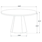 Benford 54" Round Pedestal Dining Table & 5-Piece Set - Mid-Century Dark Brown with Curved-Back Chairs – view 9