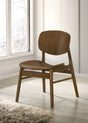 Benford 54" Round Pedestal Dining Table & 5-Piece Set - Mid-Century Dark Brown with Curved-Back Chairs - lifestyle