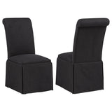 Shawna Skirted Parson Dining Chairs (Set of 2) - Black, Set of 2 Side Chairs