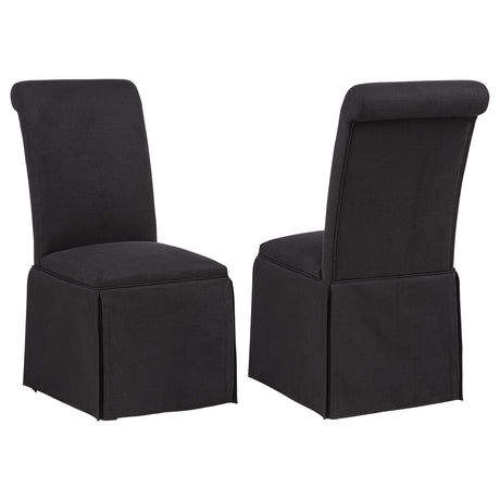 Shawna Skirted Parson Dining Chairs (Set of 2) - Black, Set of 2 Side Chairs