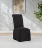 Shawna Skirted Parson Dining Chairs (Set of 2) - Tall Rolled-Top Back in Black or White Fabric – view 1