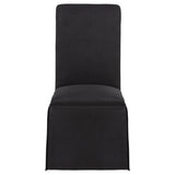 Shawna Skirted Parson Dining Chairs (Set of 2) - Tall Rolled-Top Back in Black or White Fabric – view 5