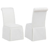 Shawna Skirted Parson Dining Chairs (Set of 2) - White, Set of 2 Side Chairs