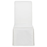 Shawna Skirted Parson Dining Chairs (Set of 2) - Tall Rolled-Top Back in Black or White Fabric – view 15