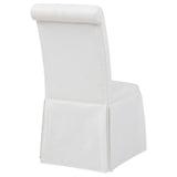 Shawna Skirted Parson Dining Chairs (Set of 2) - Tall Rolled-Top Back in Black or White Fabric – view 18