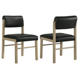 Kehoe Upholstered Dining Side Chairs, Set of 2 - Set of 2 Side Chairs - Natural Oak