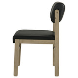 Kehoe Upholstered Dining Side Chairs, Set of 2 - Mid-Century Black Leatherette with Natural Oak or Walnut Frame – view 7