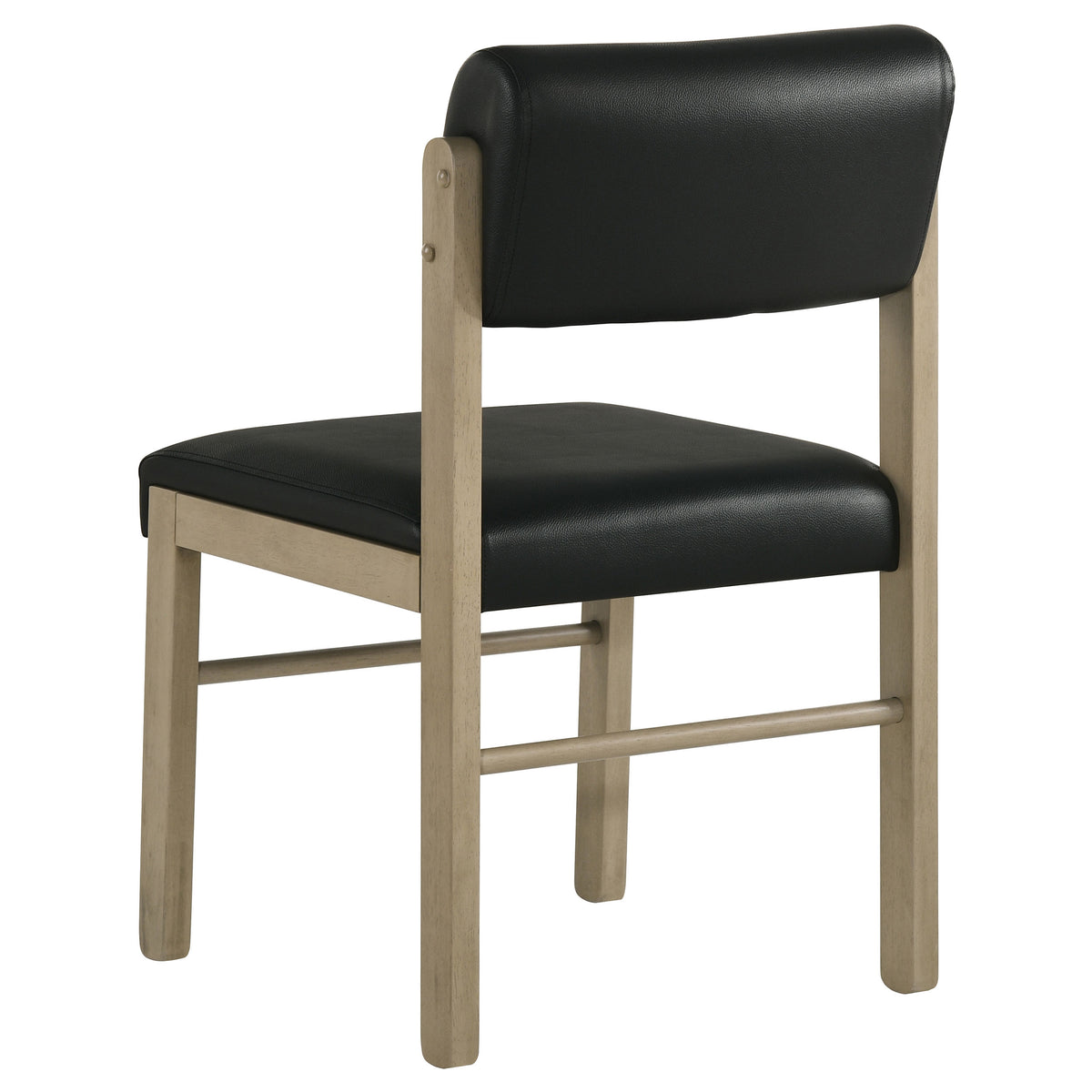 Kehoe Upholstered Dining Side Chairs, Set of 2 - Mid-Century Black Leatherette with Natural Oak or Walnut Frame – view 8