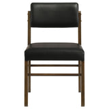 Kehoe Upholstered Dining Side Chairs, Set of 2 - Mid-Century Black Leatherette with Natural Oak or Walnut Frame – view 15