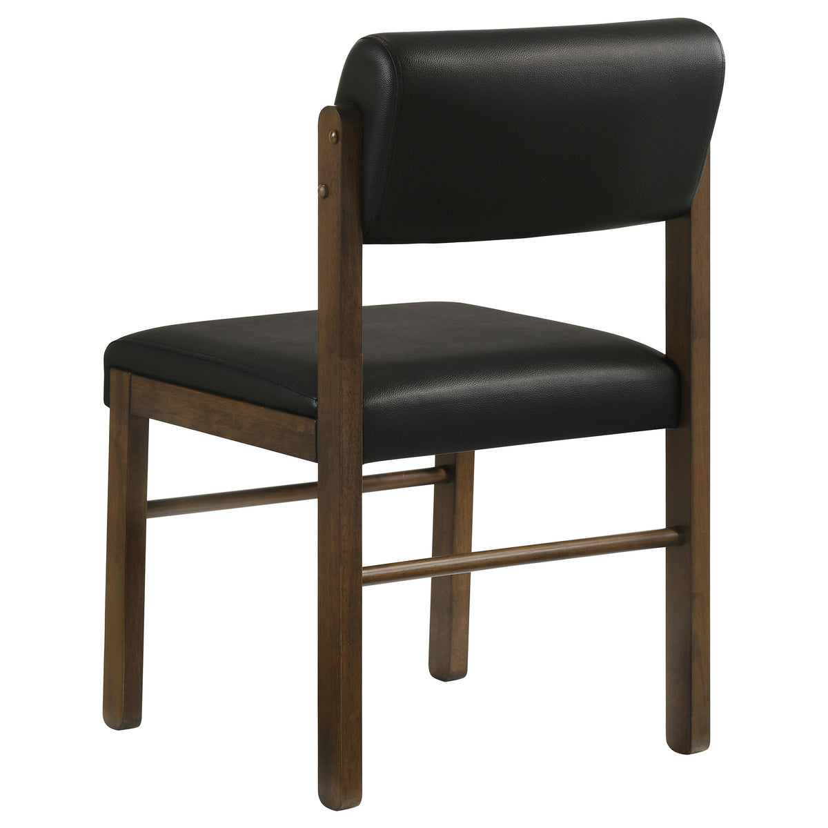 Kehoe Upholstered Dining Side Chairs, Set of 2 - Mid-Century Black Leatherette with Natural Oak or Walnut Frame – view 18