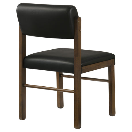 Kehoe Upholstered Dining Side Chairs, Set of 2 - Mid-Century Black Leatherette with Natural Oak or Walnut Frame – view 19
