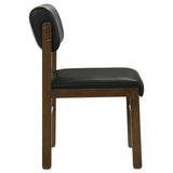 Kehoe Upholstered Dining Side Chairs, Set of 2 - Mid-Century Black Leatherette with Natural Oak or Walnut Frame – view 20