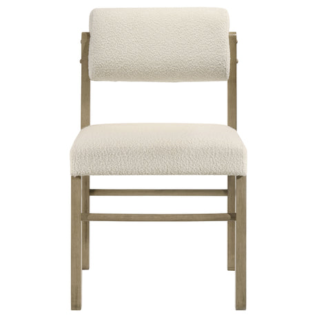 Kehoe Upholstered Dining Side Chairs (Set of 2) - Mid-Century Cream Fabric with Natural Oak or Walnut Legs – view 5