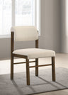 Kehoe Upholstered Dining Side Chairs (Set of 2) - Mid-Century Cream Fabric with Natural Oak or Walnut Legs – view 14