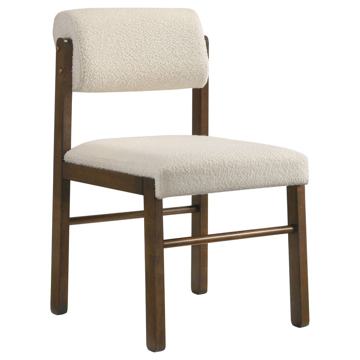 Kehoe Upholstered Dining Side Chairs (Set of 2) - Mid-Century Cream Fabric with Natural Oak or Walnut Legs – view 15