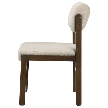 Kehoe Upholstered Dining Side Chairs (Set of 2) - Mid-Century Cream Fabric with Natural Oak or Walnut Legs – view 18