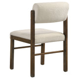 Kehoe Upholstered Dining Side Chairs (Set of 2) - Mid-Century Cream Fabric with Natural Oak or Walnut Legs – view 19