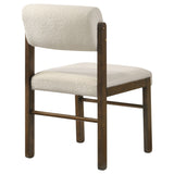 Kehoe Upholstered Dining Side Chairs (Set of 2) - Mid-Century Cream Fabric with Natural Oak or Walnut Legs – view 20