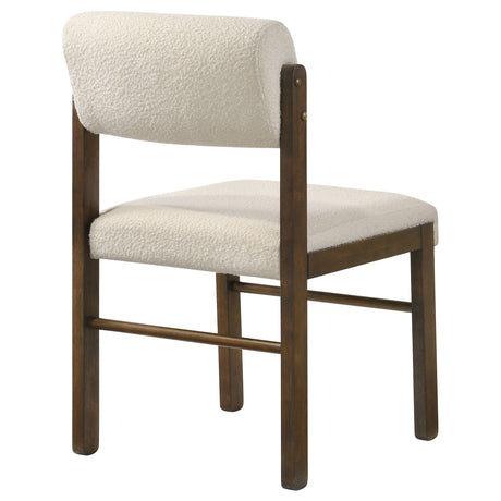 Kehoe Upholstered Dining Side Chairs (Set of 2) - Mid-Century Cream Fabric with Natural Oak or Walnut Legs – view 20