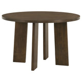Strouse 47" Round Pedestal Dining Table & 5-Piece Sets - Walnut with Spindle, Upholstered or Velvet Chairs – view 20