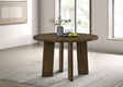 Strouse 47" Round Pedestal Dining Table & 5-Piece Sets - Walnut with Spindle, Upholstered or Velvet Chairs – view 1