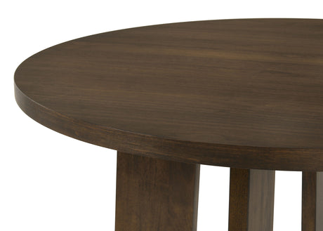 Strouse 47" Round Pedestal Dining Table & 5-Piece Sets - Walnut with Spindle, Upholstered or Velvet Chairs – view 10