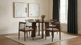 Strouse 47" Round Pedestal Dining Table & 5-Piece Sets - Walnut with Spindle, Upholstered or Velvet Chairs – view 14