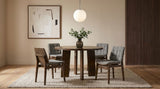 Strouse 47" Round Pedestal Dining Table & 5-Piece Sets - Walnut with Spindle, Upholstered or Velvet Chairs – view 18