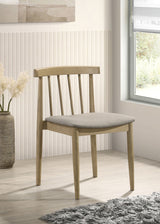 Cullen Mid-Century Spindle Back Dining Chairs (Set of 2) - Wheat Upholstered Seat, Natural Oak or Walnut – view 1